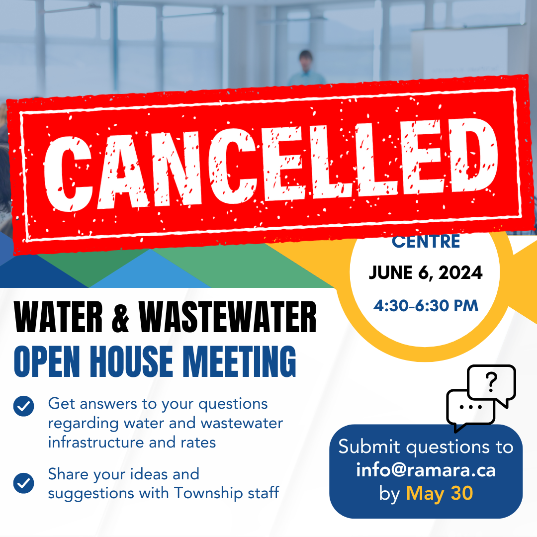 An information poster regarding the water and wastewater meeting.