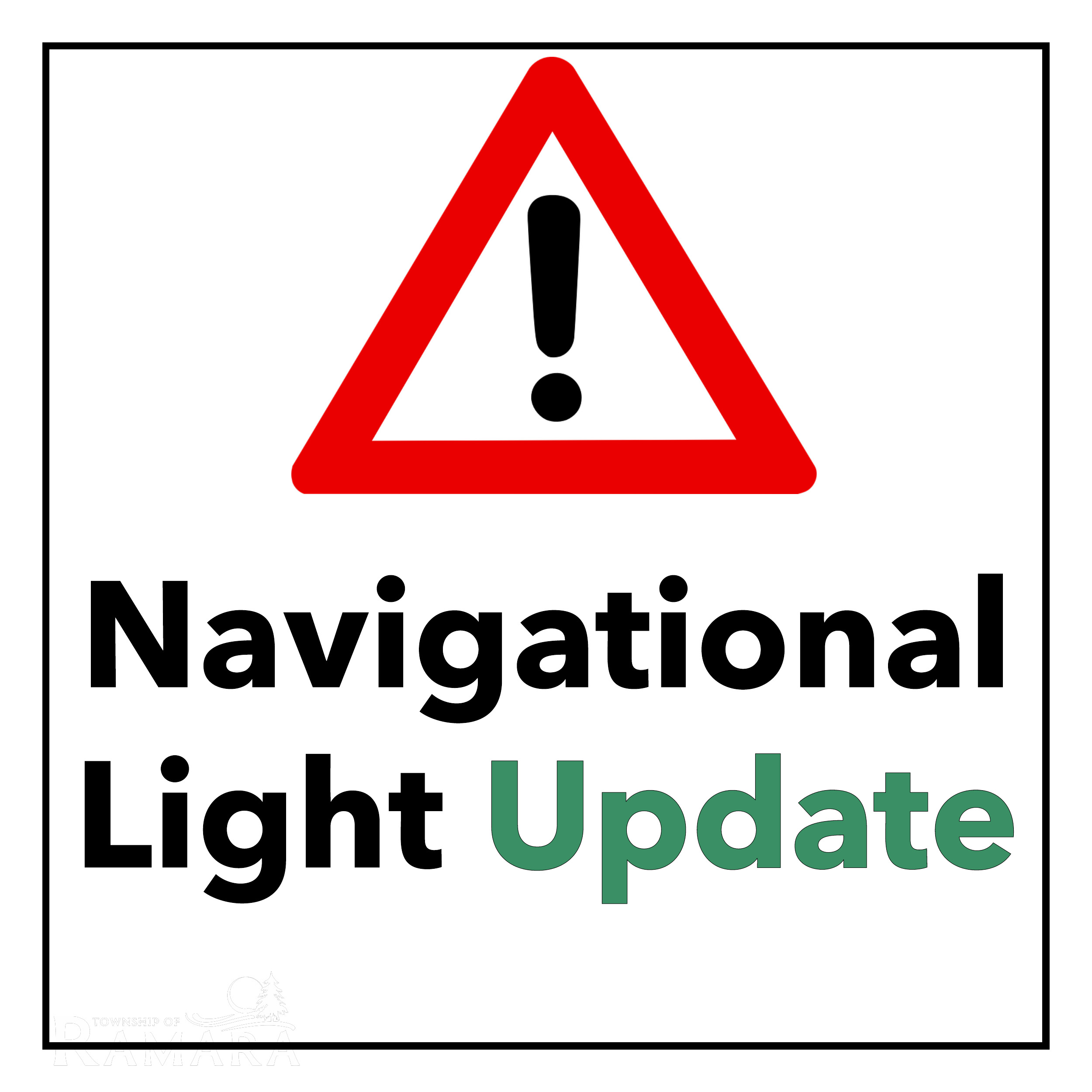 Navigational light update with a caution symbol