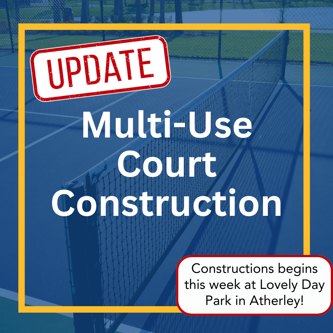 A sign that says 'Multi-Use Court Update.'